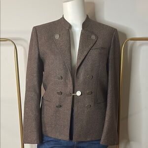 Vintage Brown Tweed Blazer with Notched Lapels